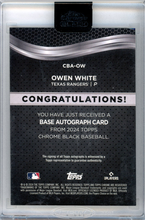 2024 Topps Chrome Black #CBA-OW Owen White Base Autograph Yellow /50