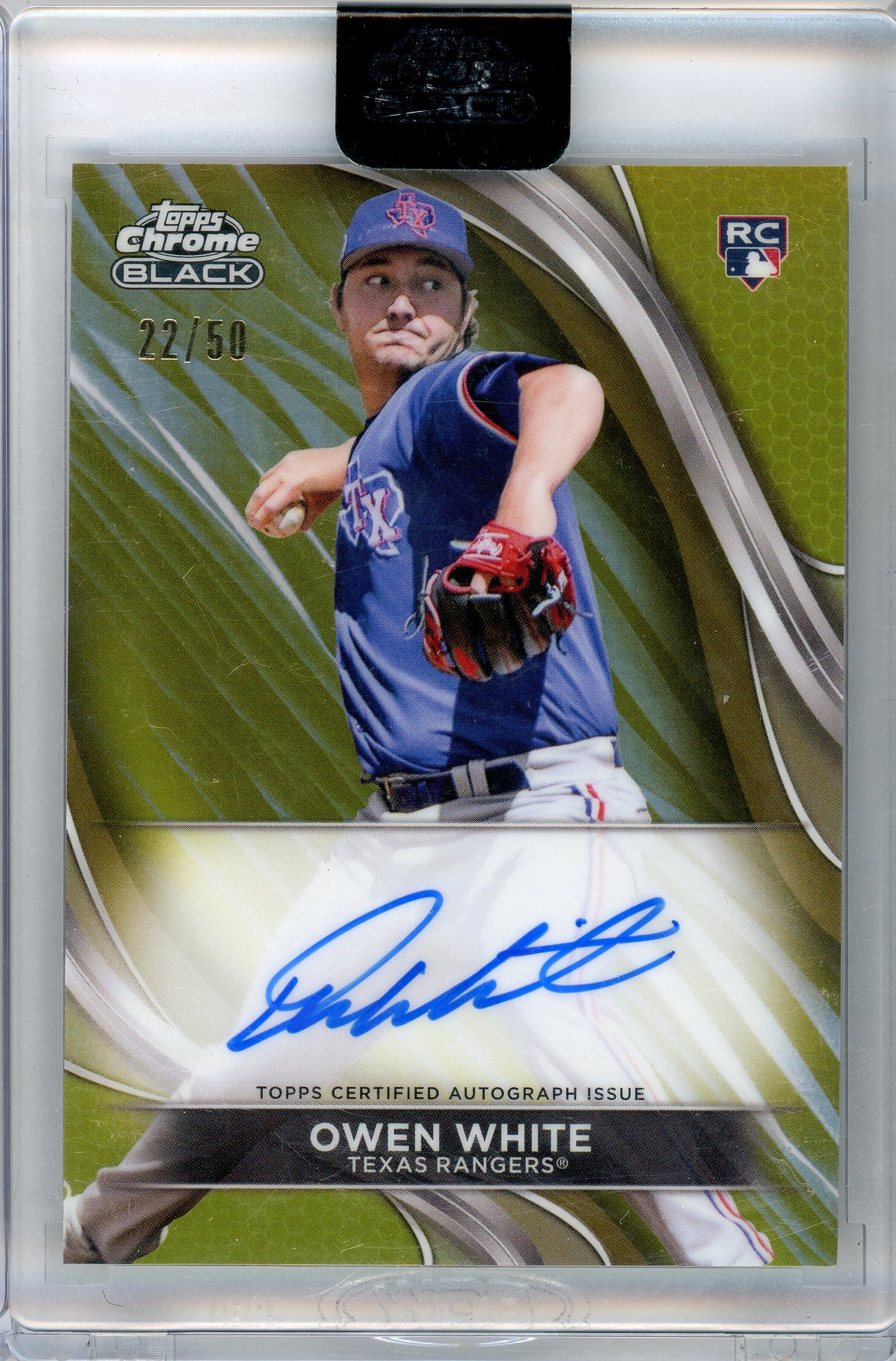 2024 Topps Chrome Black #CBA-OW Owen White Base Autograph Yellow /50