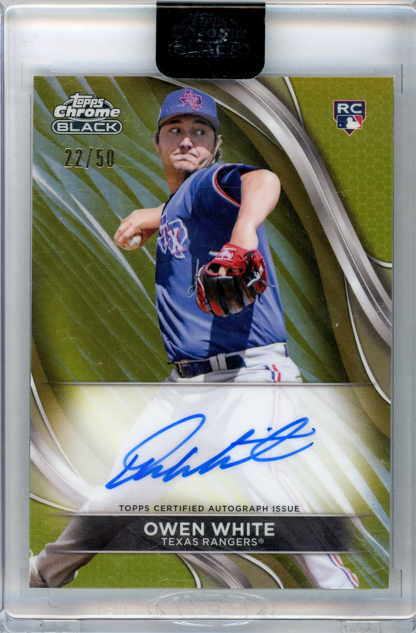 2024 Topps Chrome Black #CBA-OW Owen White Base Autograph Yellow /50