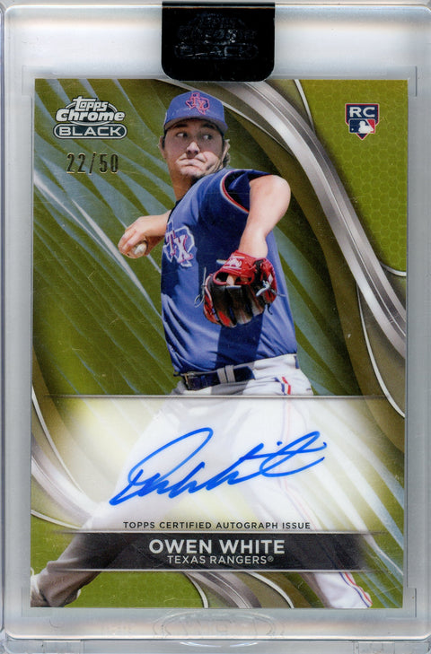 2024 Topps Chrome Black #CBA-OW Owen White Base Autograph Yellow /50