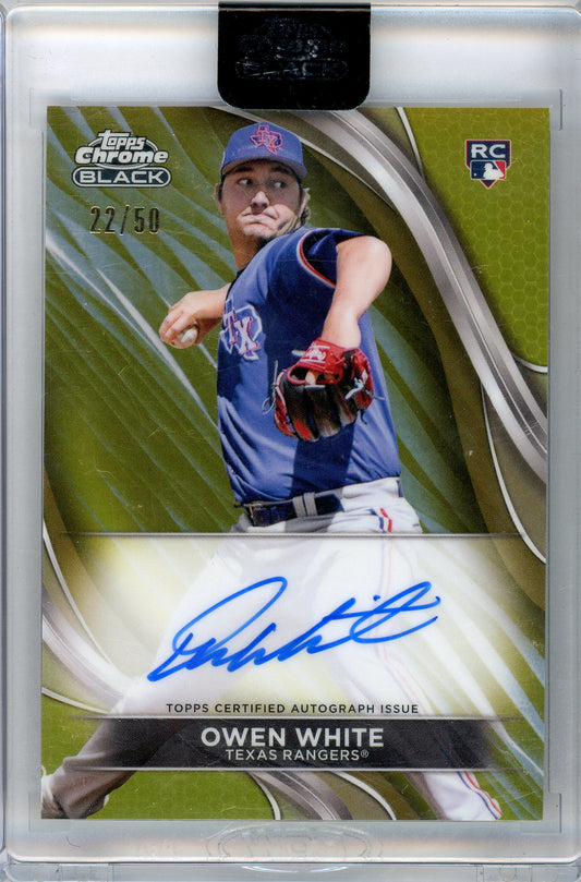 2024 Topps Chrome Black #CBA-OW Owen White Base Autograph Yellow /50