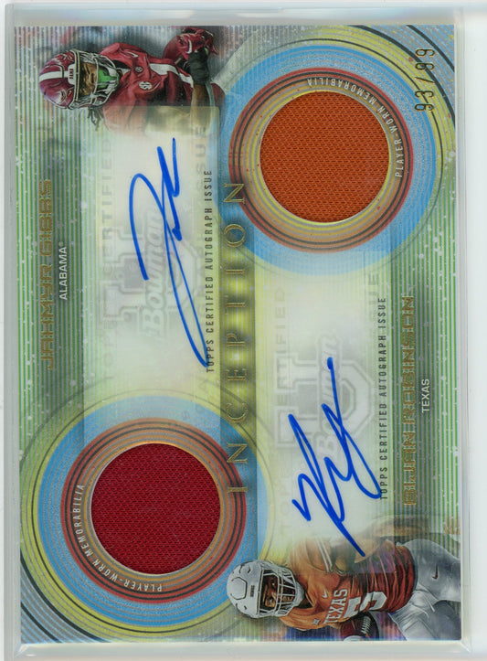 2023 Bowman Inception #DADR-GR Jahmyr Gibbs/Bijan Robinson Dual Relic Auto /99
