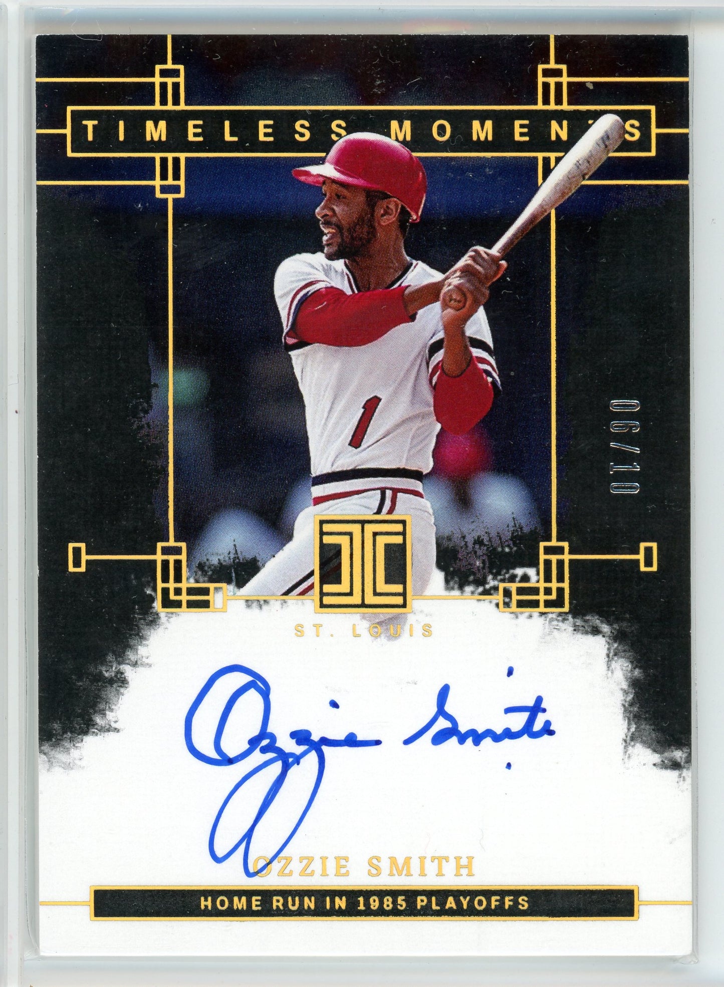 2024 Panini Impeccable #TMS-OS Ozzie Smith Timeless Moments Auto /10
