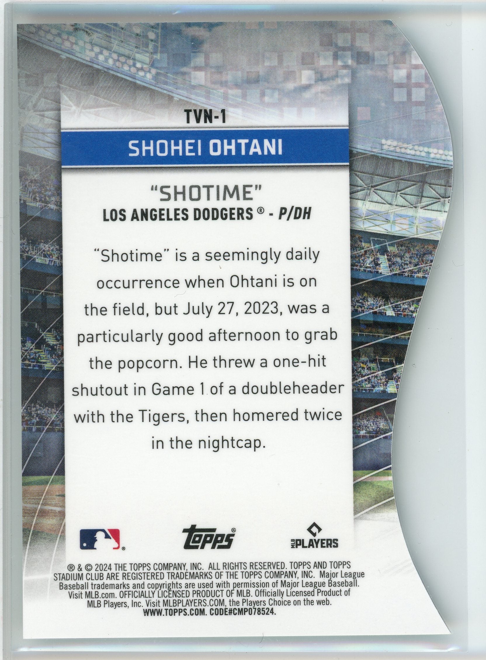 2024 Stadium Club #TVN-1 Shohei Ohtani Triumvirates Nicknames