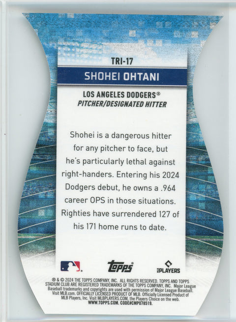 2024 Stadium Club #TRI-17 Shohei Ohtani Triumvirates Black