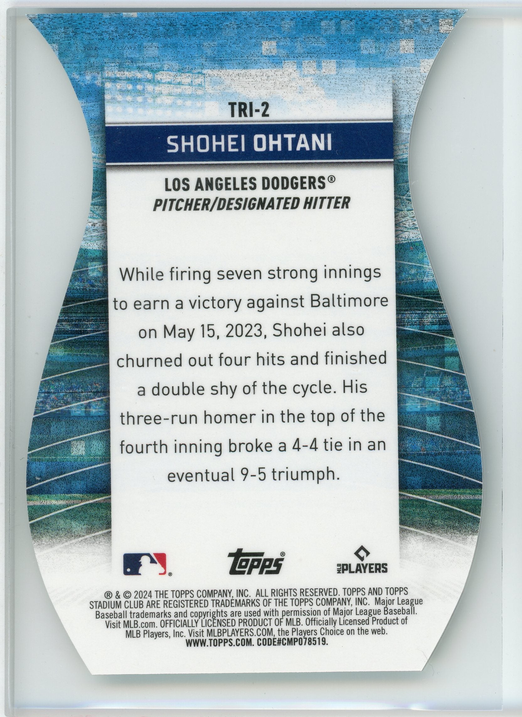 2024 Stadium Club #TRI-2 Shohei Ohtani Triumvirates