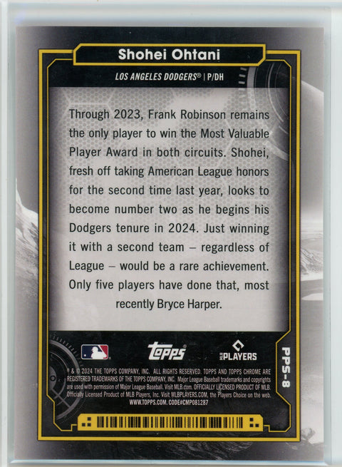 2024 Topps Chrome #PPS-8 Shohei Ohtani Planetary Pursuit The Sun