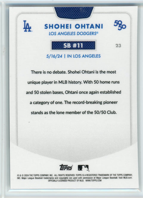 2024 Topps 50/50 SB #11 #23 Shohei Ohtani /150