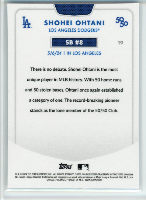 2024 Topps 50/50 SB #8 #19 Shohei Ohtani /150