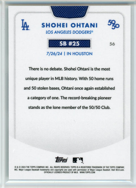 2024 Topps 50/50 SB #25 #56 Shohei Ohtani /75