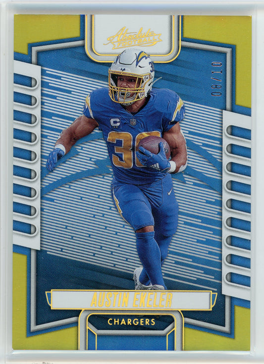 2023 Panini Absolute #51 Austin Ekeler Spectrum Gold #/10