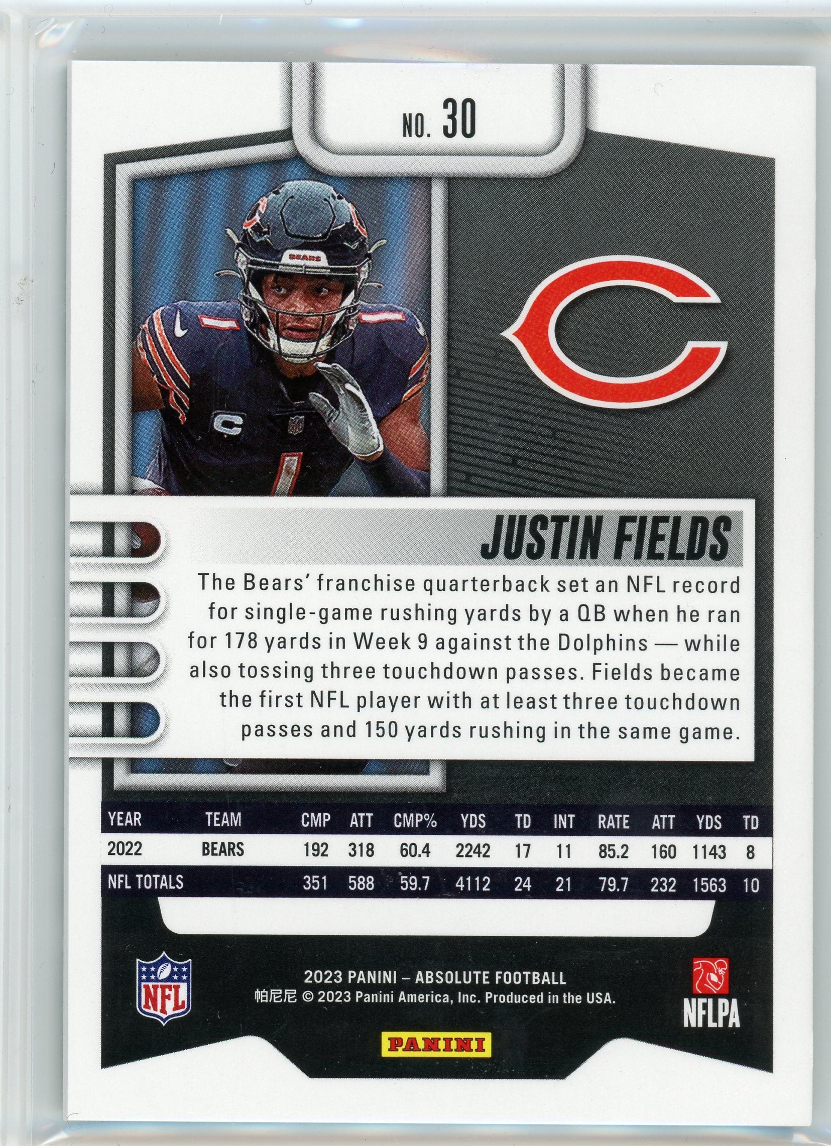 2023 Panini Absolute #30 Justin Fields Spectrum Green #/25