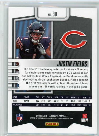 2023 Panini Absolute #30 Justin Fields Spectrum Green #/25