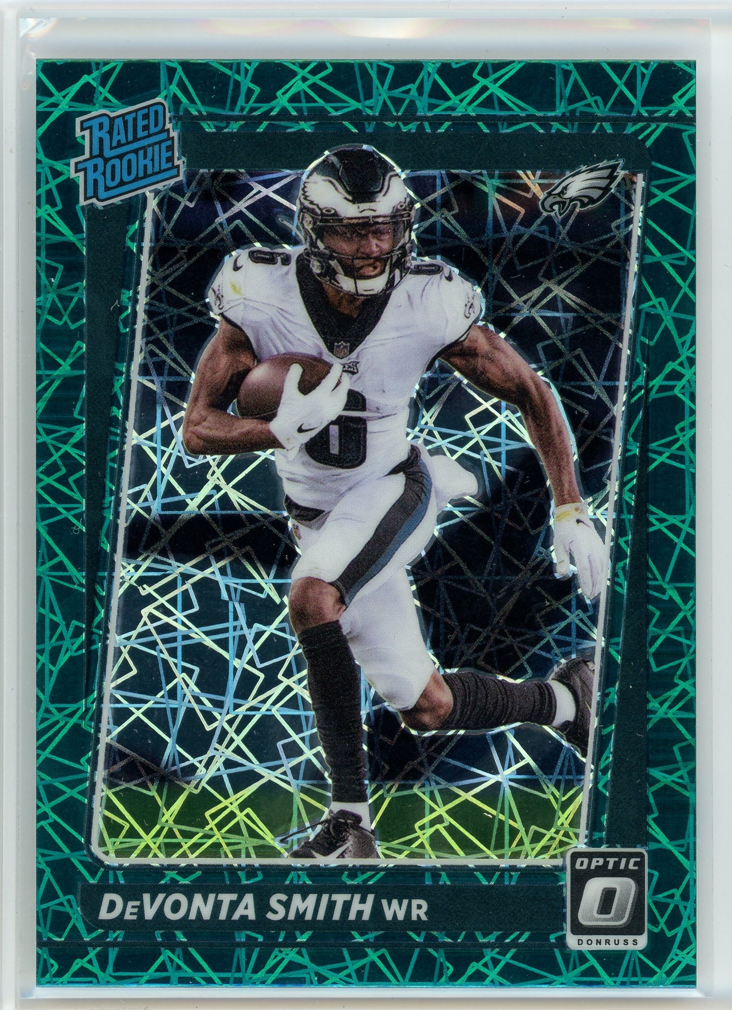 2021 Donruss Optic #157 DeVonta Smith Green Velocity Prizm