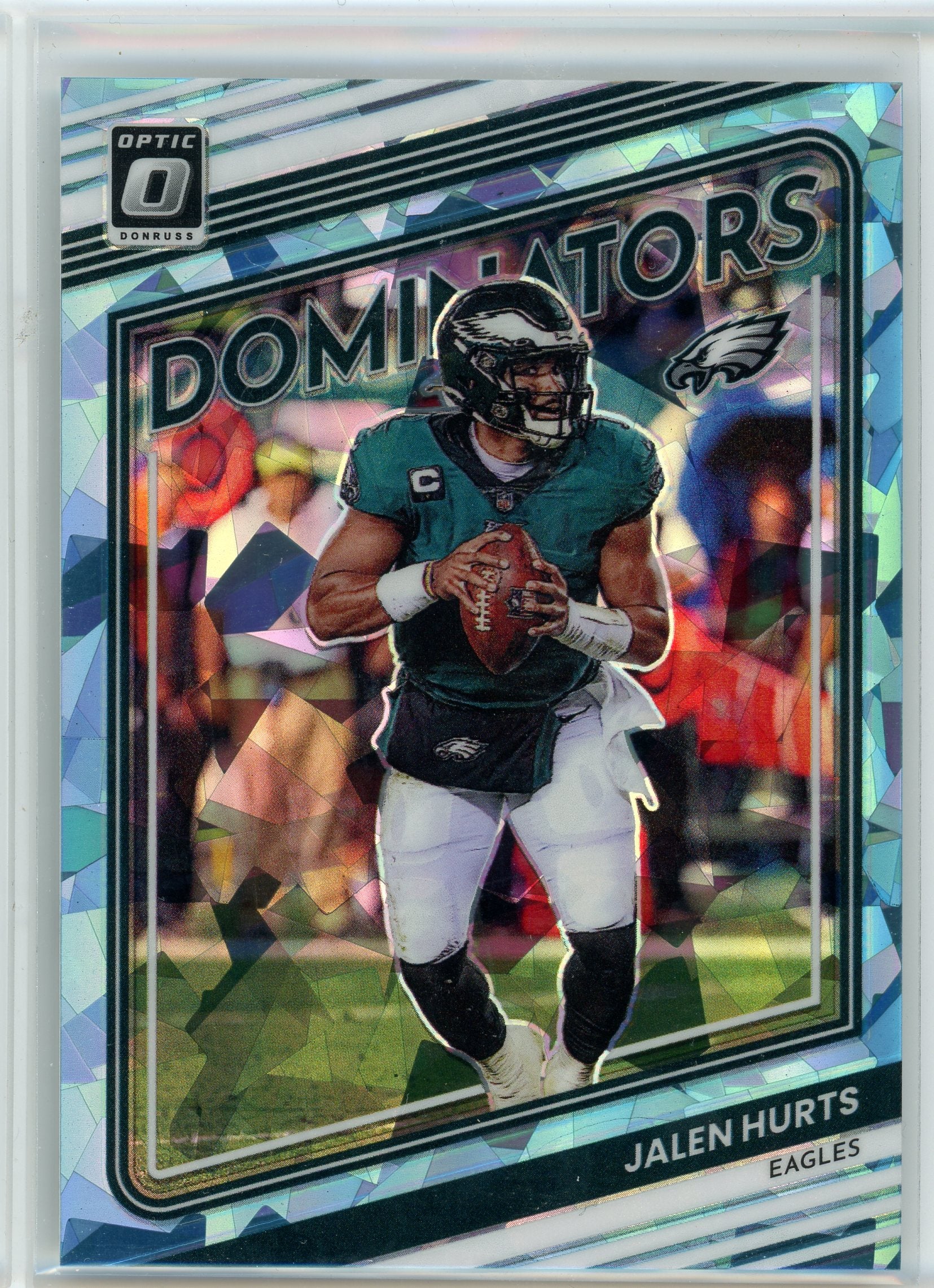 2022 Donruss Optic #B-5 Jalen Hurts Dominators Cracked Ice /15