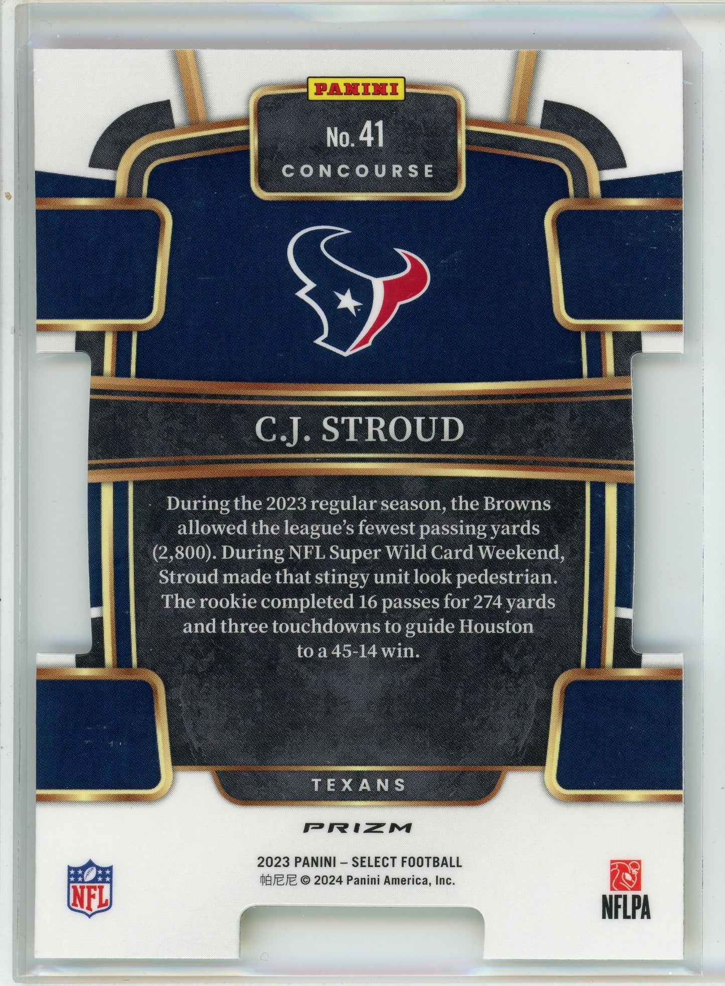 2023 Panini Select #41 C.J. Stroud Red And Yellow Die-Cut