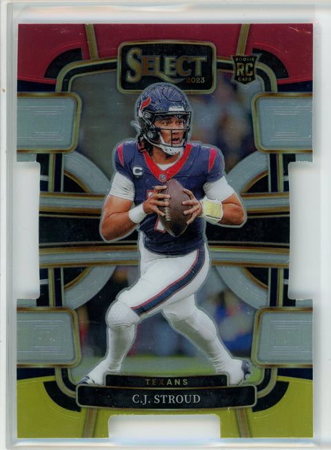 2023 Panini Select #41 C.J. Stroud Red And Yellow Die-Cut