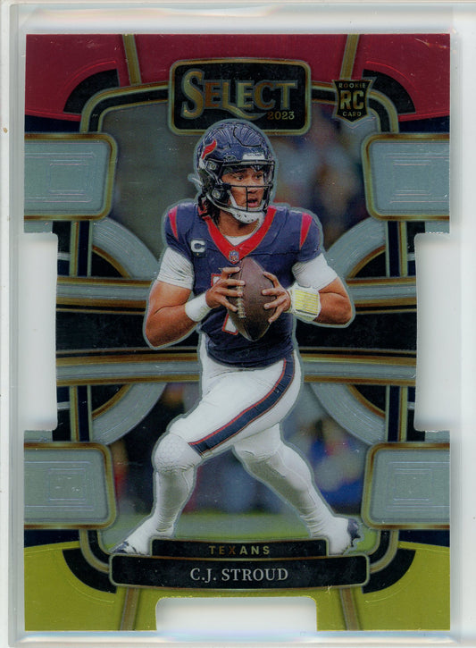 2023 Panini Select #41 C.J. Stroud Red And Yellow Die-Cut