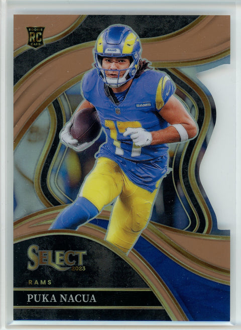 2023 Panini Select #224 Puka Nacua Copper Prizms Die Cuts #/299