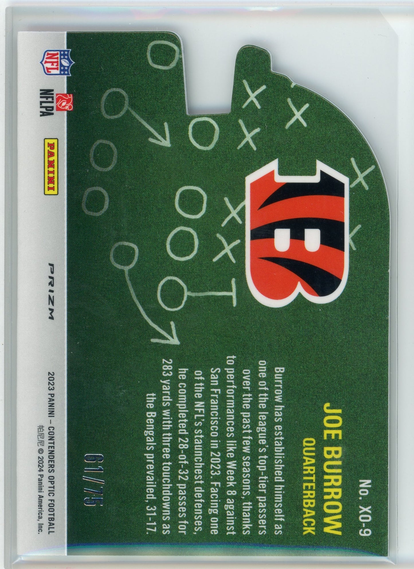 2023 Panini Contenders #XO-9 Joe Burrow X's And O's /75