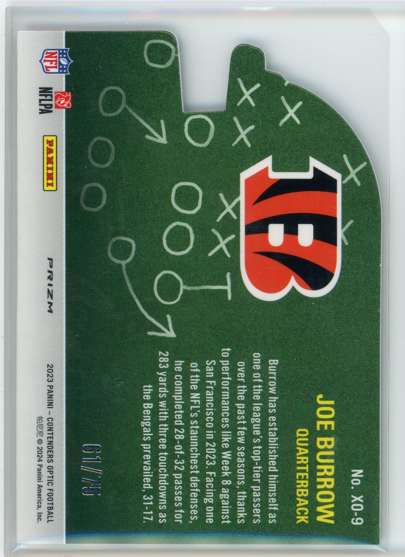 2023 Panini Contenders #XO-9 Joe Burrow X's And O's /75