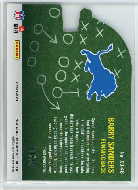 2023 Panini Contenders #XO-46 Barry Sanders X's And O's /75