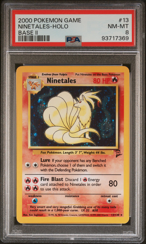 2000 Pokemon Game Base Ii #13 Ninetales-Holo Base Ii PSA 8