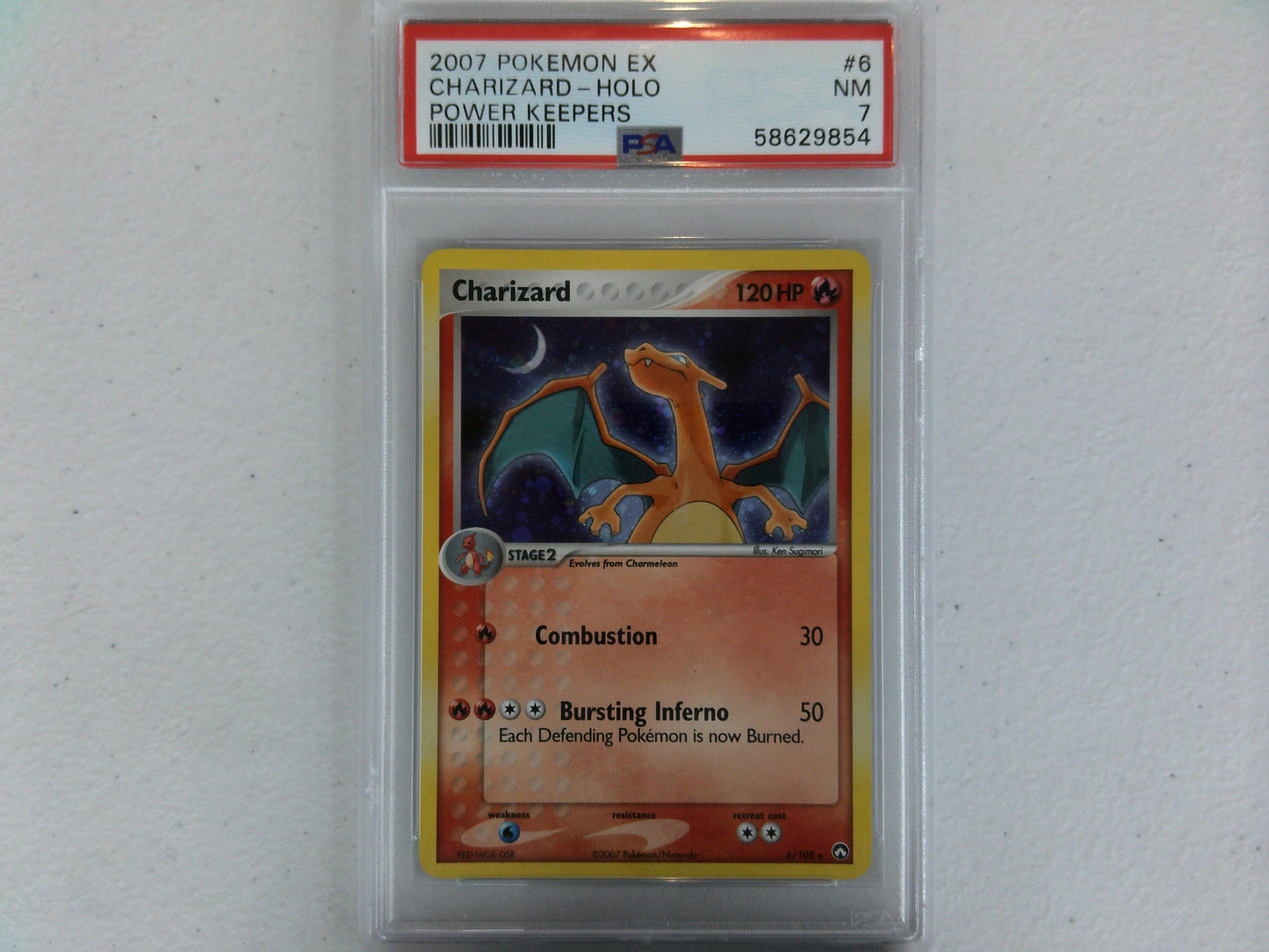 2007 Pokemon Ex Power Keepers #6 Charizard-Holo Power Keepers PSA 7