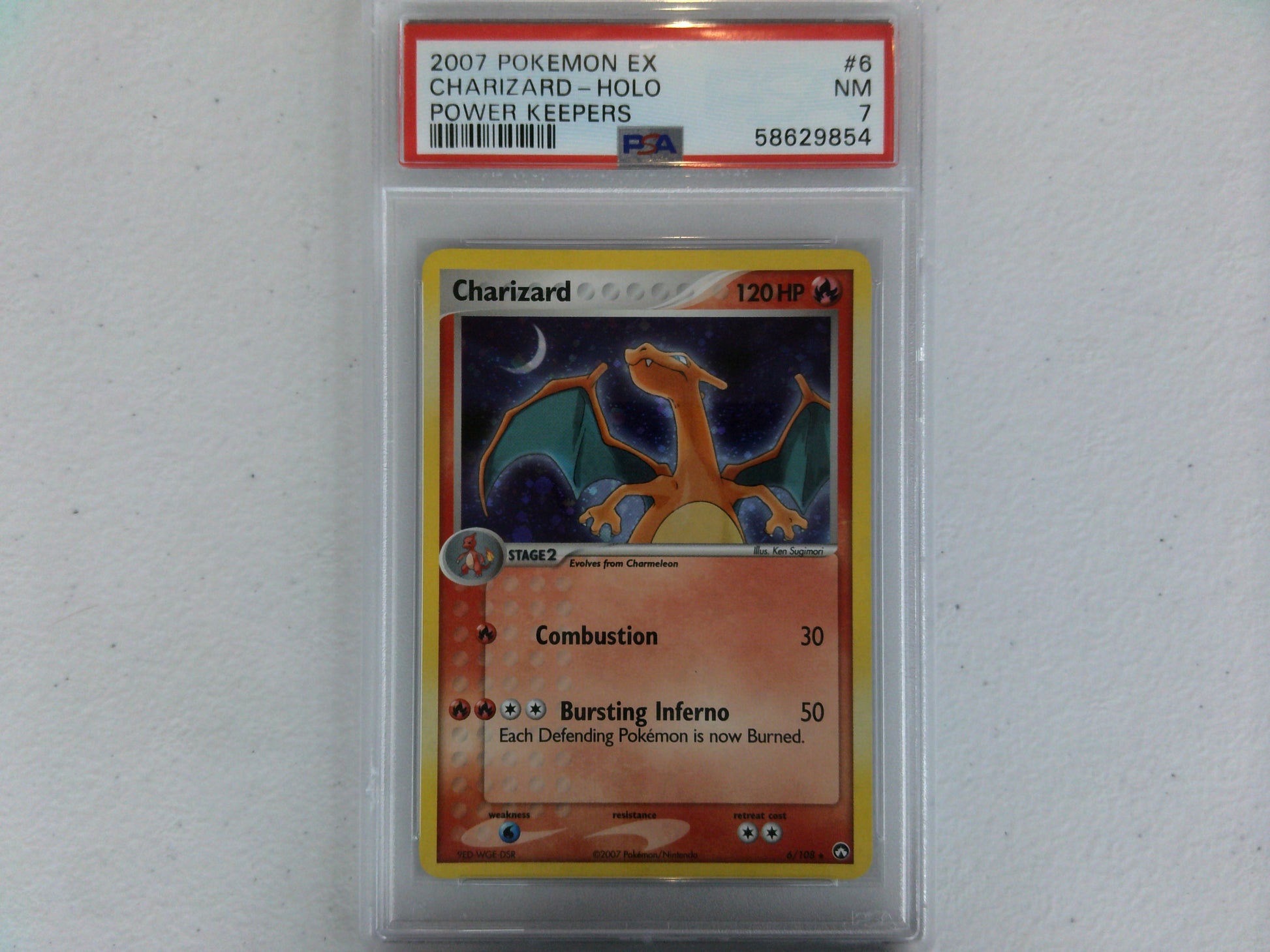 2007 Pokemon Ex Power Keepers #6 Charizard-Holo Power Keepers PSA 7