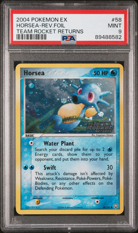 2004 Pokemon Ex Team Rocket Returns #58 Horsea-Rev.Foil PSA 9