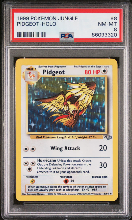 1999 Pokemon Jungle #8 Pidgeot-Holo PSA 8