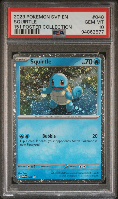2023 Pokemon Black Star Promo #048 Squirtle 151 Poster Collection PSA 10