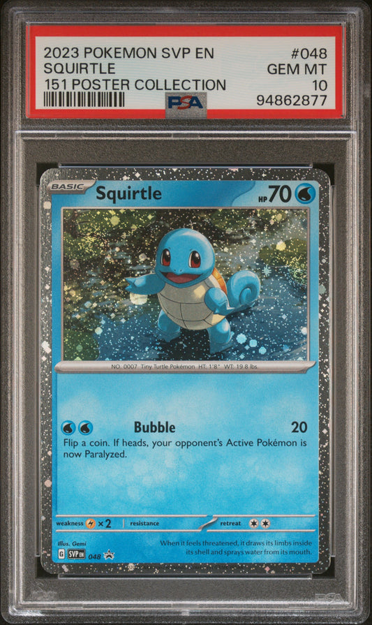 2023 Pokemon Black Star Promo #048 Squirtle 151 Poster Collection PSA 10