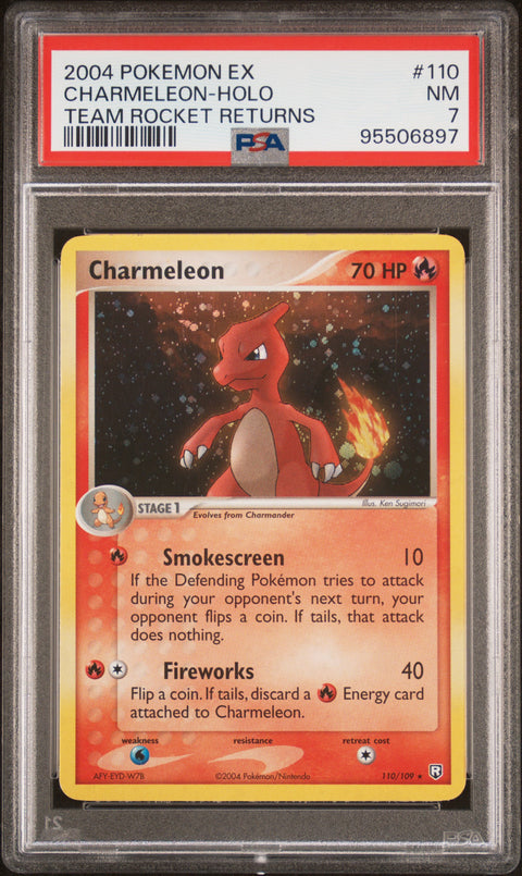 2004 Pokemon Ex Team Rocket Returns #110 Charmeleon-Holo PSA 7