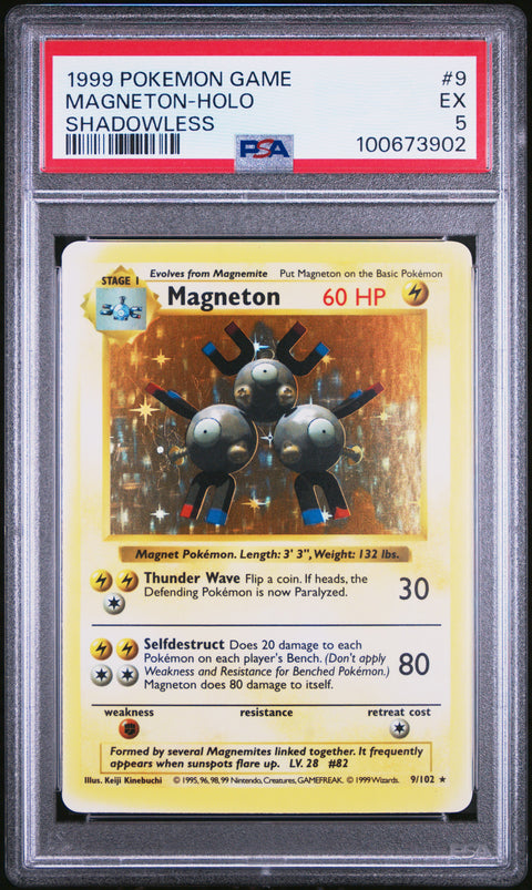 1999 Pokemon Game #9 Magneton-Holo Shadowless PSA 5