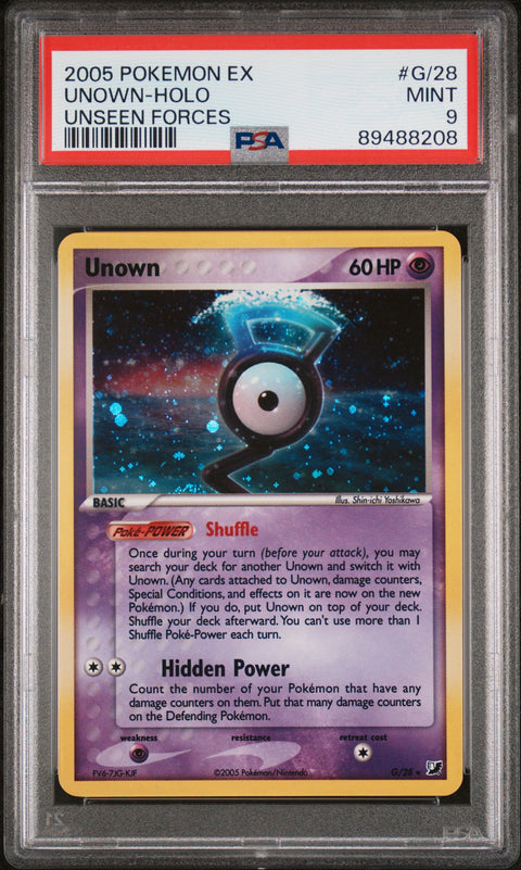 2005 Pokemon Ex Unseen Forces #G/28 Unown-Holo Unseen Forces PSA 9