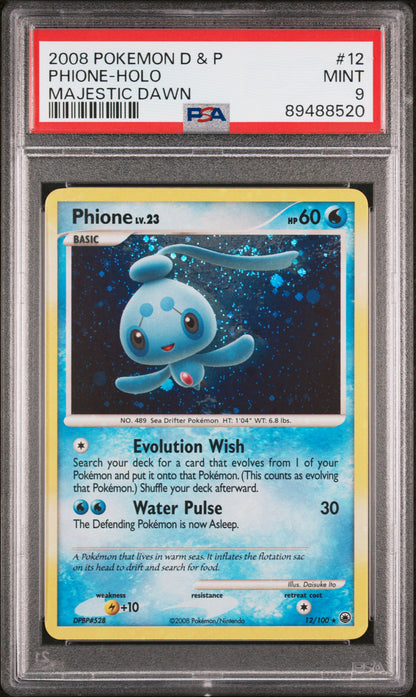 2008 Pokemon Diamond & Pearl Majestic Dawn #12 Phione-Holo Majestic Dawn PSA 9