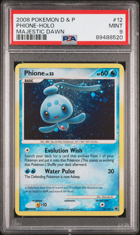 2008 Pokemon Diamond & Pearl Majestic Dawn #12 Phione-Holo Majestic Dawn PSA 9