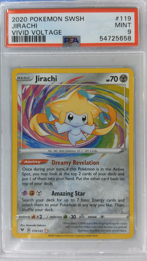 2020 Pokemon Sword & Shield Vivid Voltage #119 Jirachi Vivid Voltage PSA 9