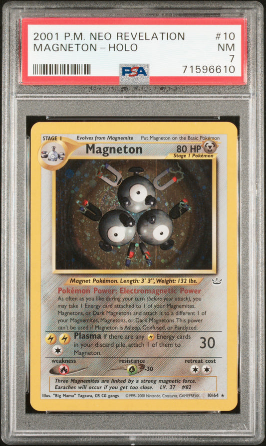 2001 Pokemon Neo Revelation #10 Magneton-Holo PSA 7