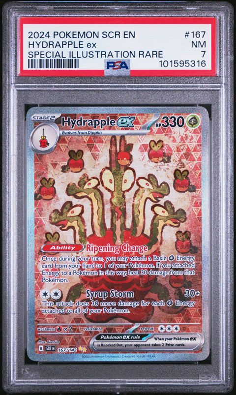 2024 Pokemon Scr En-Stellar Crown #167 Hydrapple Ex SIR PSA 7