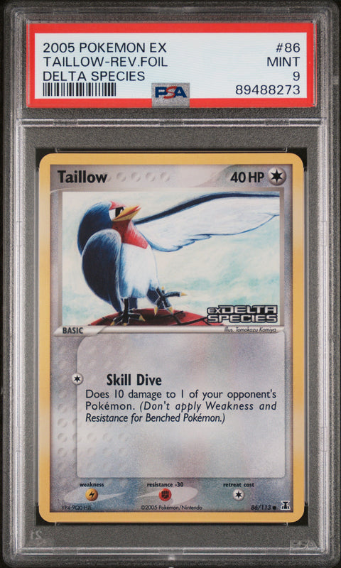 2005 Pokemon Ex Delta Species #86 Taillow-Rev.Foil Delta Species PSA 9