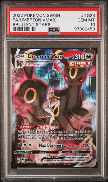 2022 Pokemon Sword & Shield Brilliant Stars #TG23 Fa/Umbreon Vmax PSA 10