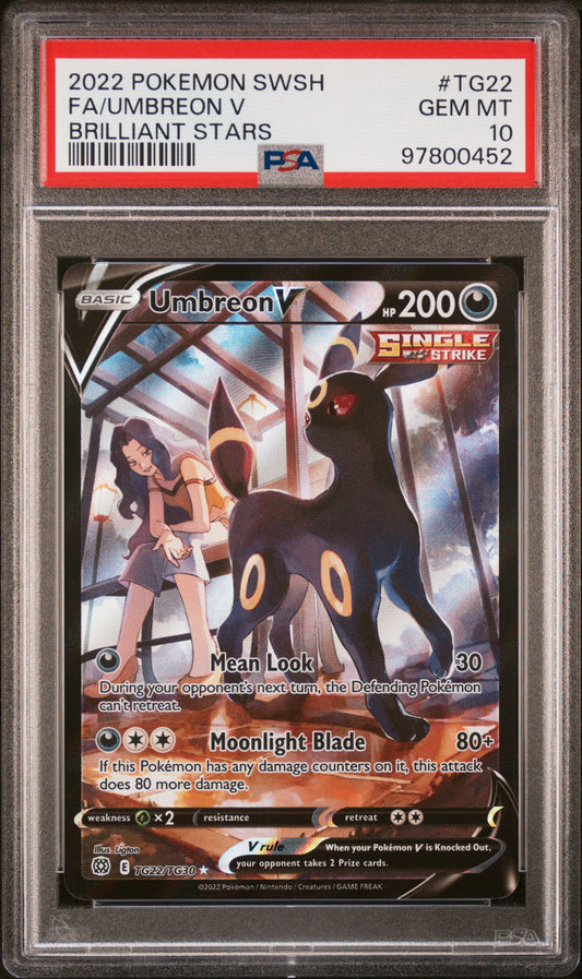 2022 Pokemon Sword & Shield Brilliant Stars #TG22 Fa/Umbreon V PSA 10