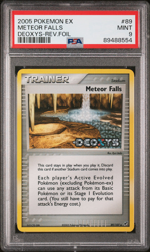 2005 Pokemon Ex Deoxys #89 Meteor Falls Deoxys-Rev.Foil PSA 9