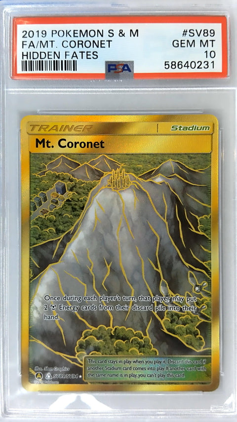 2019 Pokemon Sun & Moon Hidden Fates #SV89 Fa/Mt. Coronet Hidden Fates PSA 10