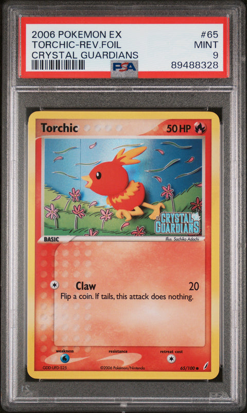2006 Pokemon Ex Crystal Guardians #65 Torchic-Rev.Foil Crystal Guardians PSA 9
