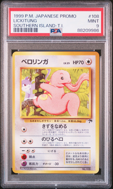 1999 Pokemon JP Promo Southern Islands #108 Lickitung Southern Island-T.I. PSA 9