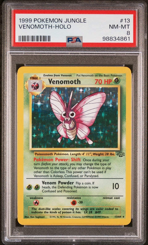 1999 Pokemon Jungle #13 Venomoth-Holo PSA 8