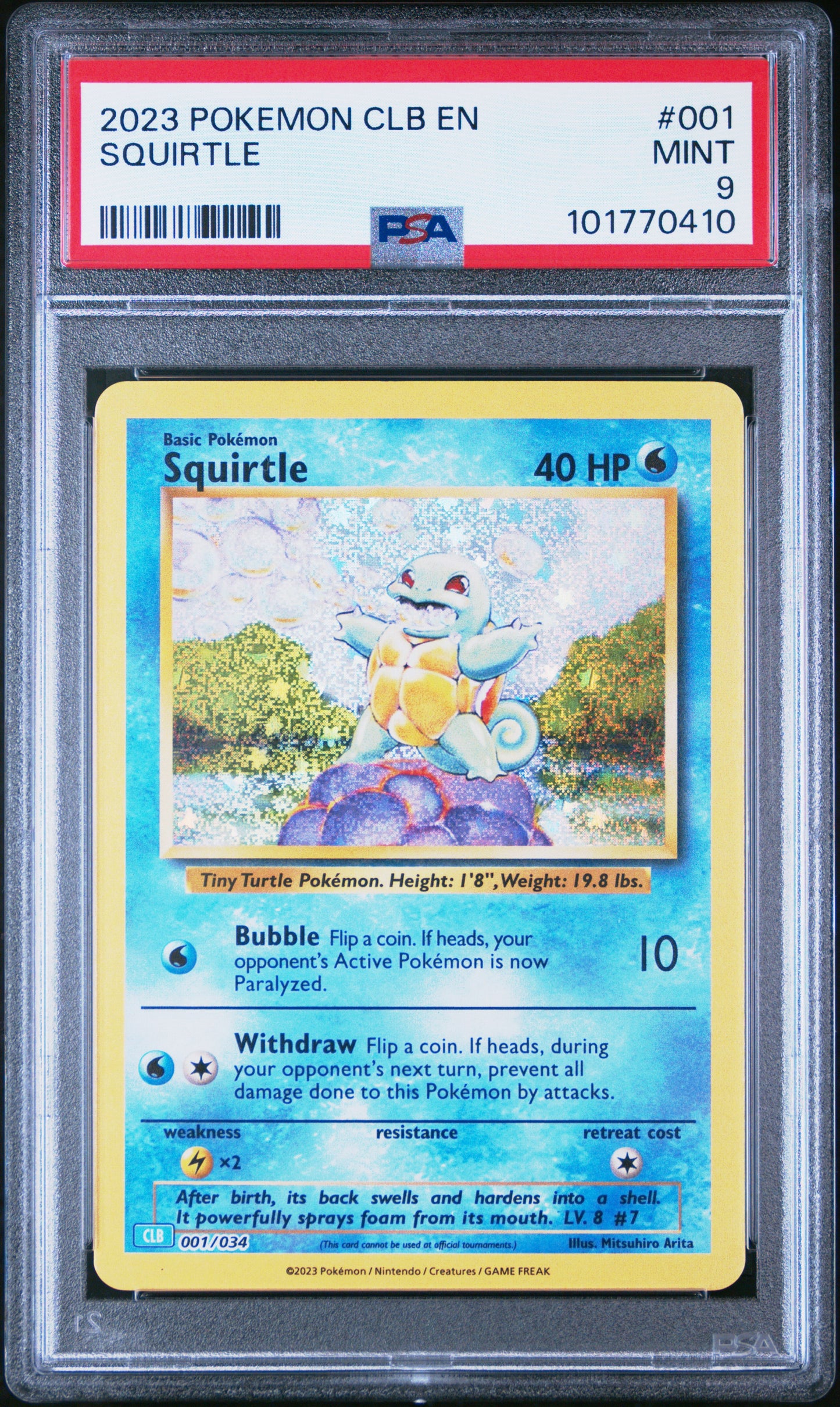2023 Pokemon Clb Blastoise & Suicune Ex Deck #001 Squirtle PSA 9